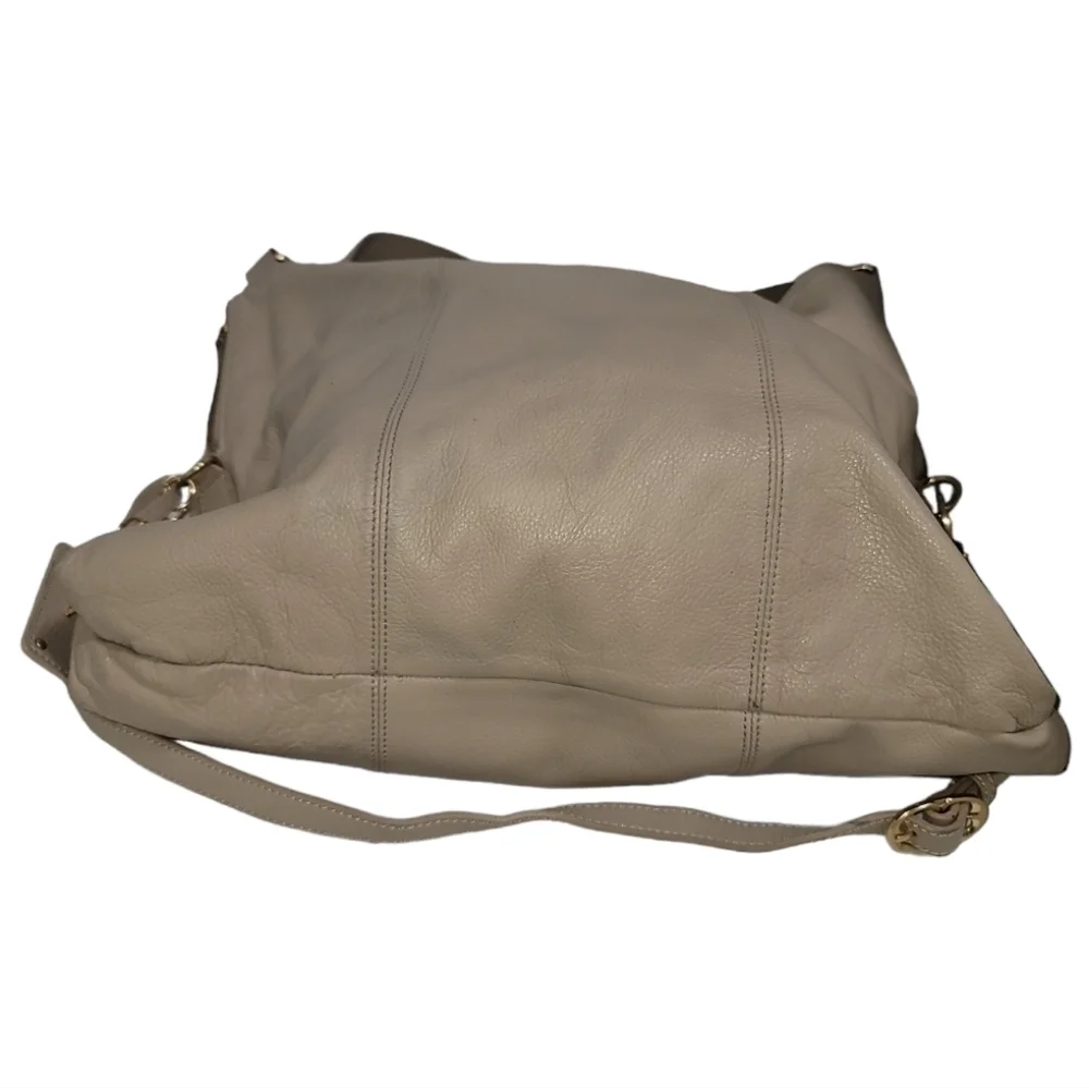 Emma Fox Dressage Kiss Lock Hobo Bag Cream Gold Hardware Lined